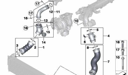 Conducto de aire de admisión OEM 11617823237 para BMW F15, F16. Original BMW.