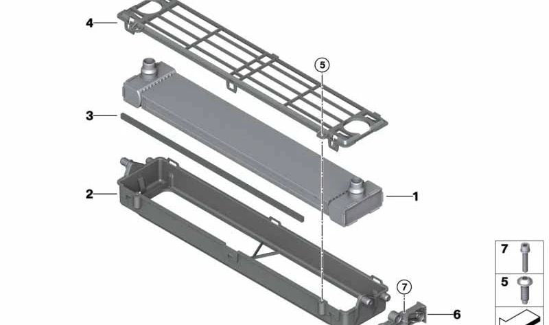 Radiador delantero OEM 17117589470 para BMW X5 {E70, F15, F85, F95, F95N} y BMW X6 {E71, F16, F86, F96, F96N} ✔️ Repuesto original BMW.