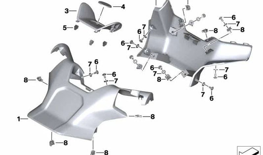 Tampa do guidão inferior OEM 46638546095 para BMW Motorrad C Evolution (K17). BMW Motorrad original.