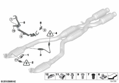 Soporte para Sonda Lambda para BMW Serie 3 E90, E90N, E92, E92N, E93, E93N (OEM 11787838489). Original BMW