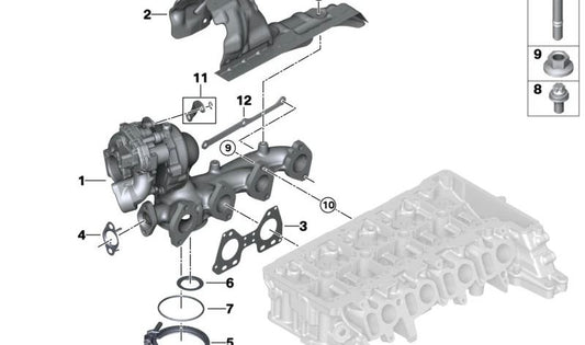 Exhaust Manifold Heat Shield OEM 11628579402 for BMW G05, G06, G07. Genuine BMW.