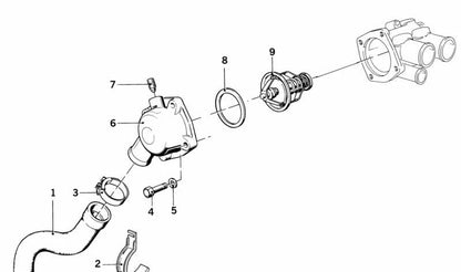 Manguera de refrigeración OEM 11531268750 para BMW E24. Original BMW.