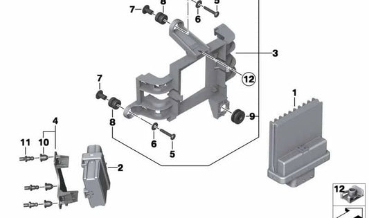 Soporte módulo básico OEM 61317727933 para motos BMW K 1600 GT, K 1600 GTL, K 1600 Bagger... y más. Original BMW Motorrad.