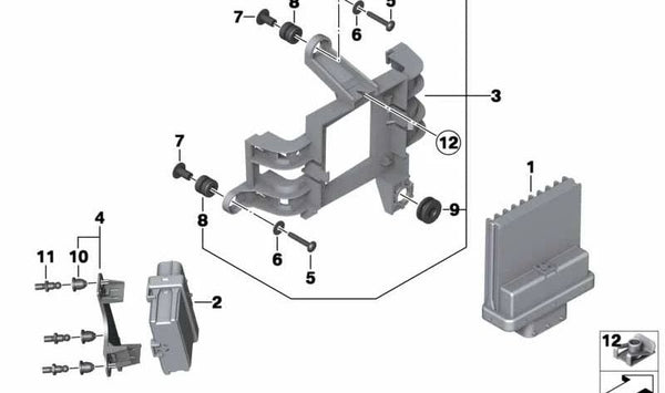 Soporte módulo básico OEM 61317727933 para motos BMW K 1600 GT, K 1600 GTL, K 1600 Bagger... y más. Original BMW Motorrad.
