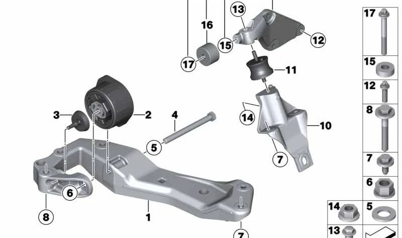 Tuerca de sujeción OEM 22326780857 para BMW F07, F10, F11, F06, F12, F13, F01, F02. Original BMW.