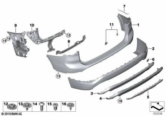 Rear underbody protection trim for BMW X1 F48N, F49N (OEM 51127954259). Original BMW