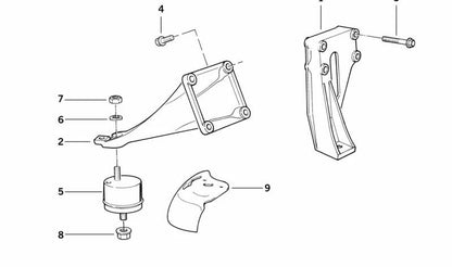 Soporte Silentblock Motor OEM 11811133364 para BMW E34. Original BMW.