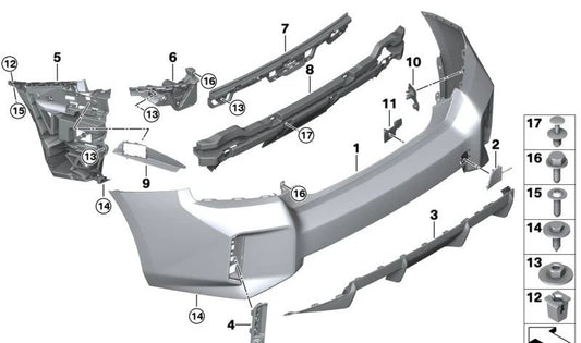 Adaptador de suporte traseiro para BMW G87 Série 2 (OEM 51128081226). BMW original
