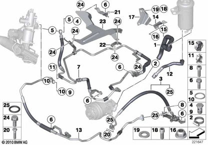 Tubo elástico 2ª parte OEM 32416786416 para BMW X5 E70, X6 E71. Original BMW.