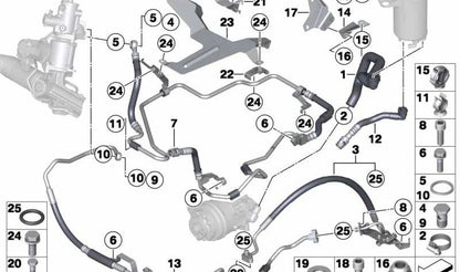 Tubo elástico 2ª parte OEM 32416786416 para BMW X5 E70, X6 E71. Original BMW.
