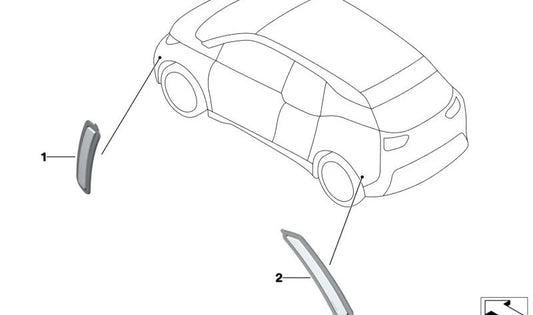 Piloto marcador lateral trasero derecho OEM 63147467478 para BMW i3 (I01). Luz lateral original BMW compatible únicamente con el modelo i3. Repuesto auténtico BMW para una perfecta integración y funcionamiento.