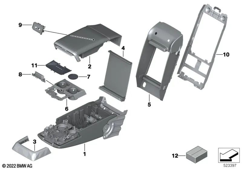 Sun protection for BMW G70 (OEM 52205A6BFB6). Original BMW