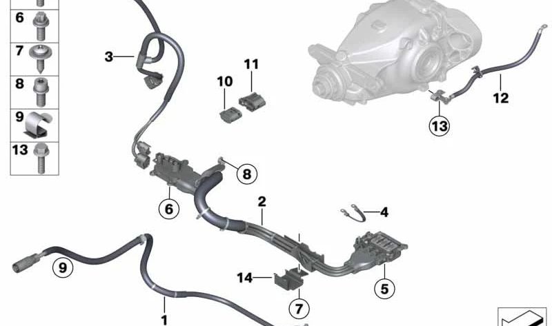 Conector de desconexión de servicio OEM 12527601389 para BMW F30, F10, F01, F02. Original BMW.