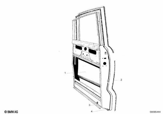 Fita de calafetagem da porta traseira esquerda OEM 51326554261 para BMW E46. BMW genuíno.