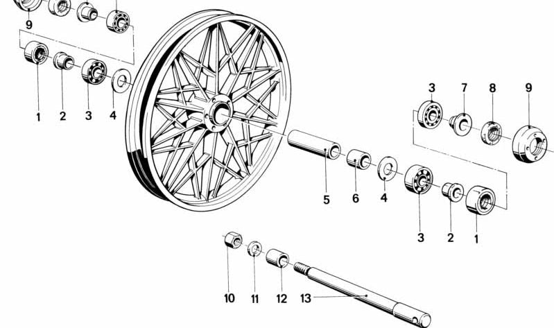 Tuerca redonda OEM 36311232422 para BMW R50. Original BMW.