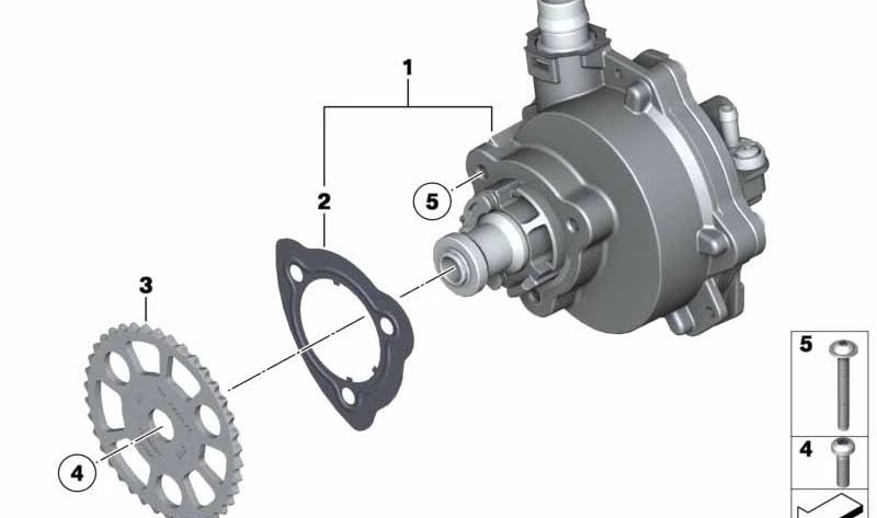 Bomba de vacío OEM 11667519458 para BMW E82, E88, E90, E91, E92, E93, E60, E61, F10, F11, E63, E64, F01, F02, E71, E89. Original BMW.