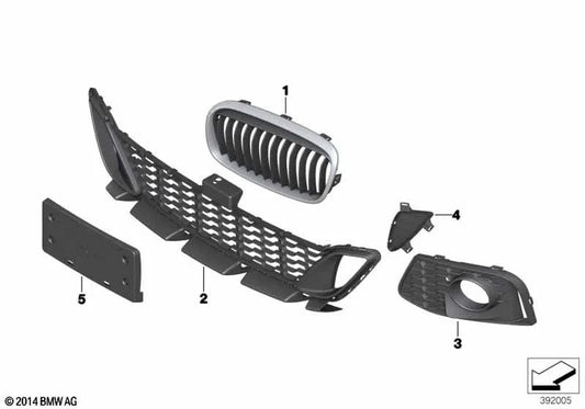 License Plate Base for BMW F45, F46 (OEM 51118057897). Genuine BMW