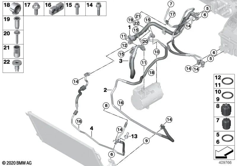 Saugleitung für BMW I12, I12N, I15 (OEM 64509353264). Original BMW.
