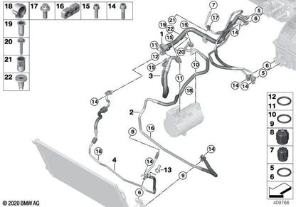 Saugleitung für BMW I12, I12N, I15 (OEM 64509353264). Original BMW.