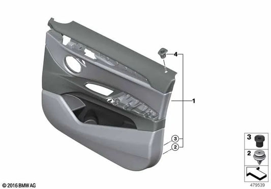 Rechte Haustürabdeckung für BMW X1 F48, F49 (OEM 51417438052). Original BMW.
