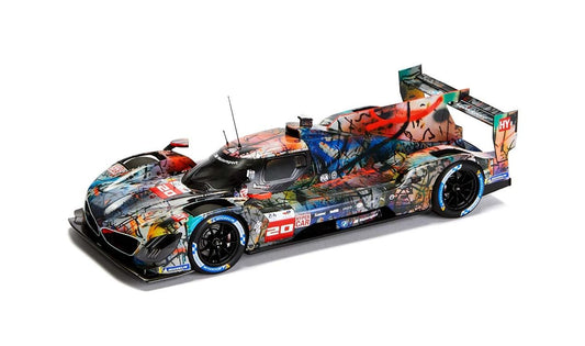 Miniatura BMW M Hybrid V8 Art Car 1:18 OEM 80435B54CC9 para BMW. Edición especial Le Mans 2024 con diseño de Julie Mehretu. Ideal para coleccionistas y fans. Original BMW.