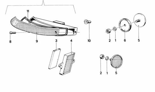Reflector trasero OEM 63141356802 para BMW E30 (316i, 318i, 320i, 323i, 325i) y modelos Touring. Original BMW.