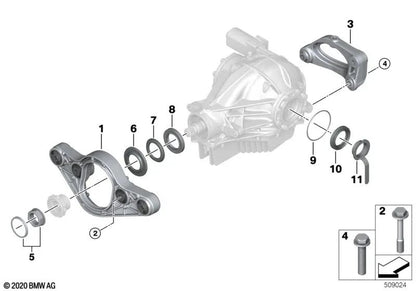 Adaptador trasero para BMW F87, F80, F82, F83 (OEM 33172284775). Original BMW