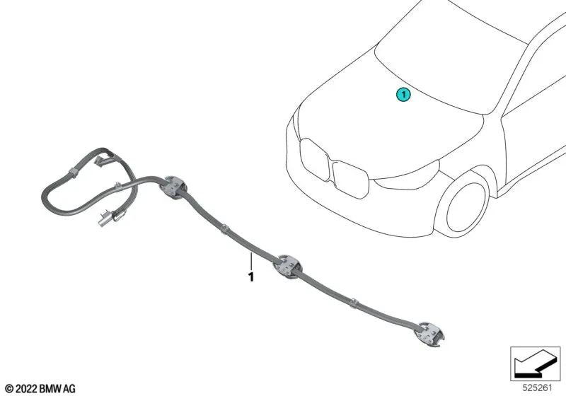 Windshield wiper nozzle chain for BMW X1 U11, U12 (OEM 61669478827). Original BMW