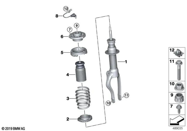 Amortiguador delantero para BMW I15 (OEM 37106886233). Original BMW