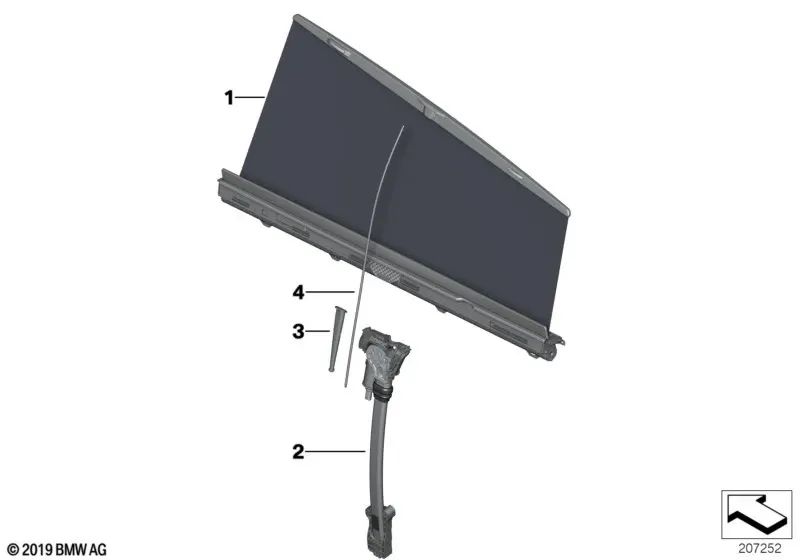 Rear Left Door Sunshade for BMW F07, F07N (OEM 51359156527). Original BMW.