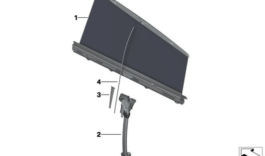 Curtinilla Parasol OEM 51359156528 pour BMW F07 (série 5 GT). BMW d'origine