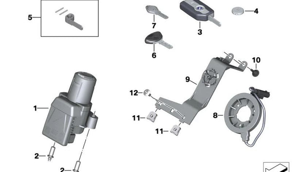 Antena Keyless Ride OEM 66128545528 para BMW Motorrad M 1000 R (MKM3), S 1000 R (SK63). Compatible con modelos desde 2021. Original BMW Motorrad.