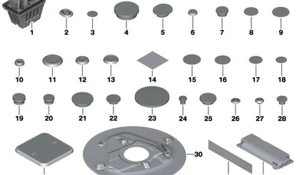 Tapón de cierre 18X24MM OEM 51710588794 para MINI R50, R53, R56, Clubman R55, Cabrio R52, Countryman R60... y más. Original MINI.
