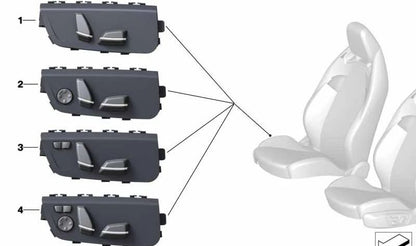 Interruptor regulador de asiento acompañante OEM 61319276625 para BMW F20, F30, F80, X1, X3... y más. Original BMW.