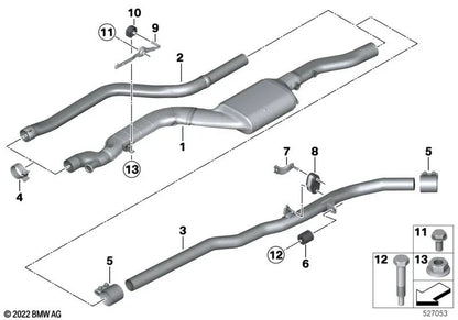 BMW clamp 5 E60, E60N, E61, E61N, F07, F10, F10N, F11, F11N, Series 6 F06, F06N, F12, F12N, F13, F13N, X5 E70, E70N, F15, X6 E71, F16 (OEM 18307791587) . BMW original