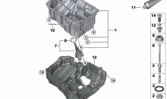 Cubierta acústica del motor OEM 11148511645 para BMW F20, F21, F22, F23, F30, F31, F32, F36. Original BMW.