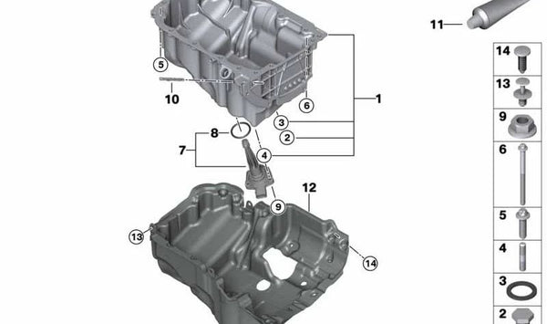 Cubierta acústica del motor OEM 11148511645 para BMW F20, F21, F22, F23, F30, F31, F32, F36. Original BMW.
