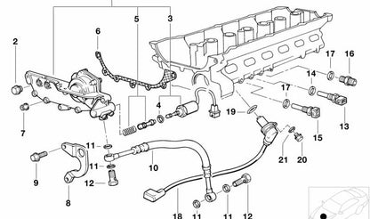 Soporte para BMW Serie 3 E36, E46, Serie 5 E34, E39, E60, E61, Serie 7 E38, E65, E66, X3 E83, X5 E53, Z4 E85 (OEM 11361436071). Original BMW