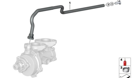 Pipe de vide pour la série BMW 2 F87N, série 3 F80, F80N, série 4 F82, F83 (OEM 11667850594). BMW d'origine