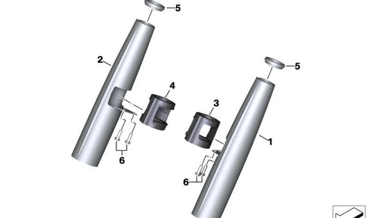 Elemento de goma derecho OEM 46631543064 para BMW Motorrad R18, R18 Classic, R18 Roctane. Original BMW Motorrad.