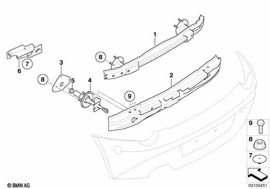 Rear bumper support for BMW Z4 E85, E86 (OEM 51127042103). Original BMW.