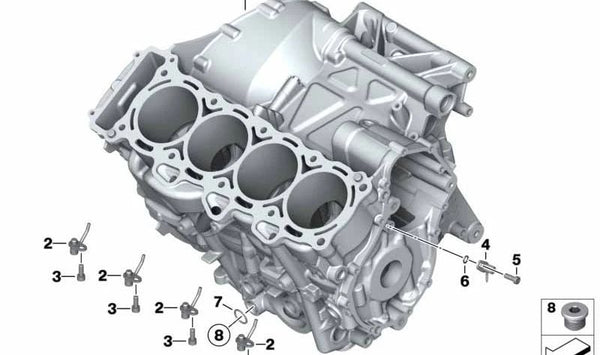 Tapón de cierre motor OEM 11428535166 para BMW Motorrad S 1000 RR (2009-2018) y S 1000 R (2013-2020). Pieza original BMW Motorrad.