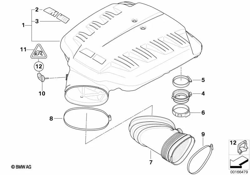 Hose for BMW 3 Series E90, E90N, E92, E92N, E93, E93N (OEM 11617838287). Genuine BMW