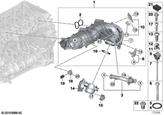 Coletor de admissão OEM 13537804367 para BMW E81, E87, E90, E60, X1... e muito mais. BMW genuíno.