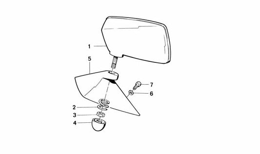 OEM right rearview base 46631240624 for BMW Motorrad R247 {R 100 rs, R 100 RT, R 100 ICT, R 60/7, R 65 ICT}. Compatible with models made between 1978 and 1995. Original BMW.