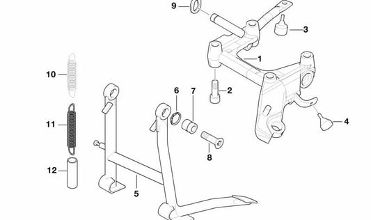 Center stand OEM 46522332167 for BMW K 1200 LT, K 1200 RS. Original BMW Motorrad.