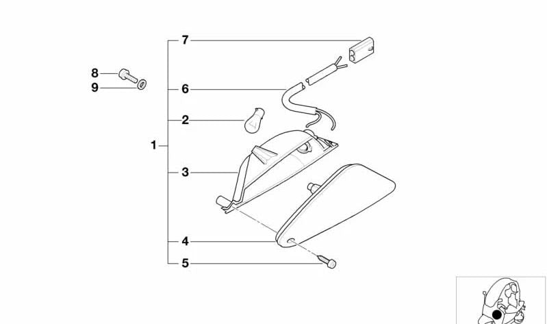 Cristal derecho OEM 63132329150 para BMW Motorrad C1 125. Original BMW Motorrad.