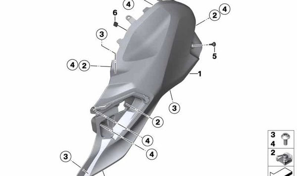 Cubierta lateral depósito izquierda OEM 46638388621 para BMW Motorrad G 310 GS (GK02) 2017-2020. Repuesto original BMW Motorrad.