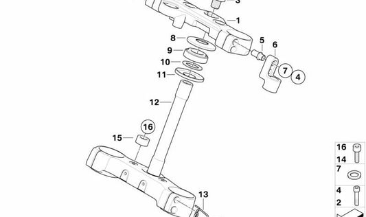 Soporte de tubería de freno OEM 31427696848 para motos BMW G650X (K15). Original BMW Motorrad.