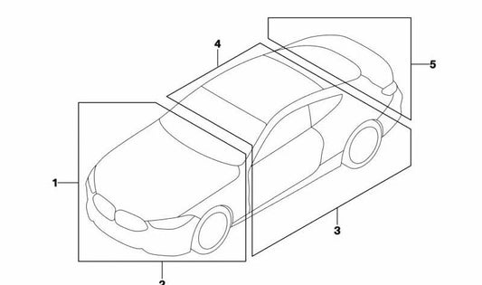 Etiqueta informativa de gas refrigerante OEM 71236995662 para BMW G30, G31, G60, G61, G32, G11, G12, G70, G14, G15, G16, G45, G05, G06, G07, I20. Original BMW.